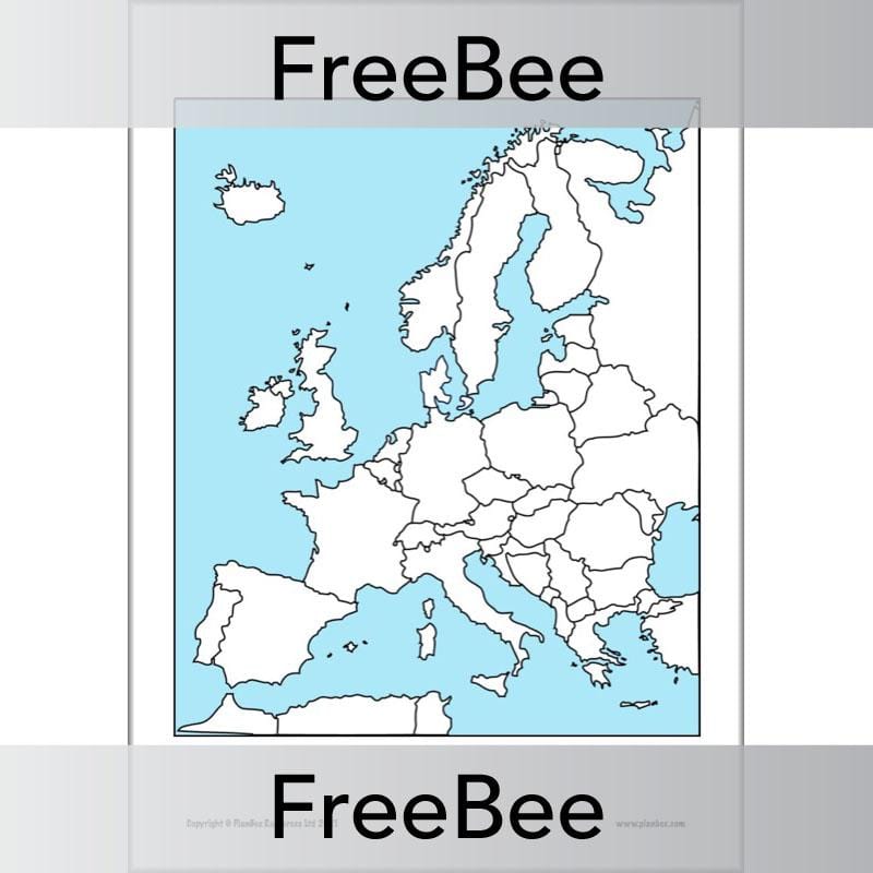 PlanBee Blank Map of Europe KS2 Resource by PlanBee
