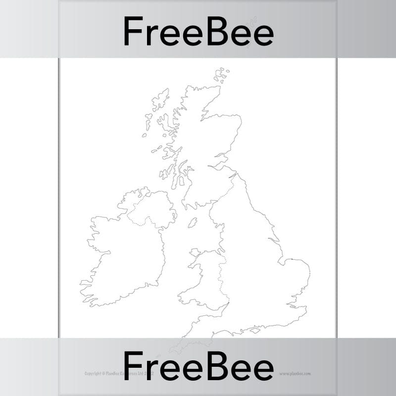 Blank UK Map FREE Donwloadable PDF By PlanBee Blank uk map free donwloadable pdf by planbee