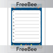 FREE Acrostic Firework Poem Template by PlanBee