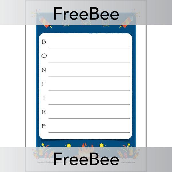 FREE Acrostic Bonfire Poem Template by PlanBee