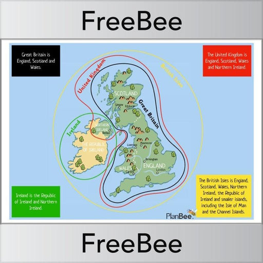 PlanBee Free United Kingdom Countries Poster by PlanBee