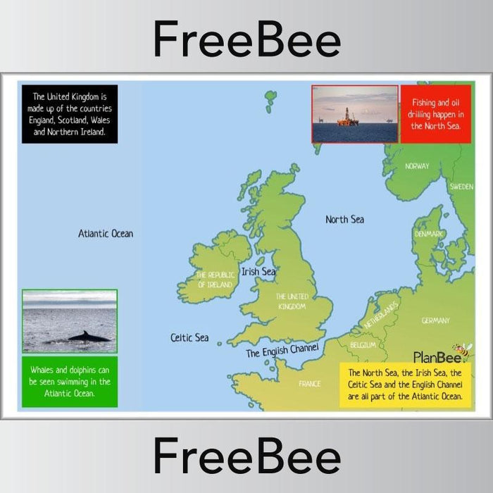 PlanBee FREE Seas Around the UK KS1 Geography Poster