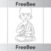PlanBee FREE Buddha Colouring Pages by PlanBee