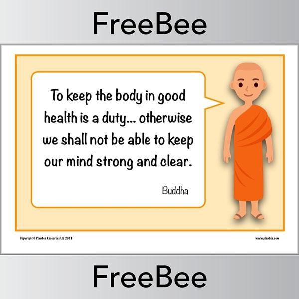 Free Inspirational Buddha Quotes Poster by PlanBee