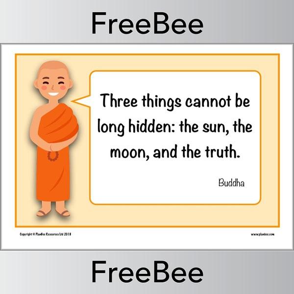 Free Inspirational Buddha Quotes Poster by PlanBee