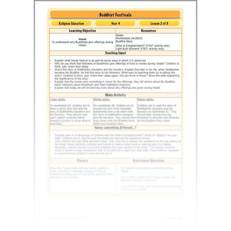 PlanBee Buddhist Festivals and Celebrations: KS2 lesson plans