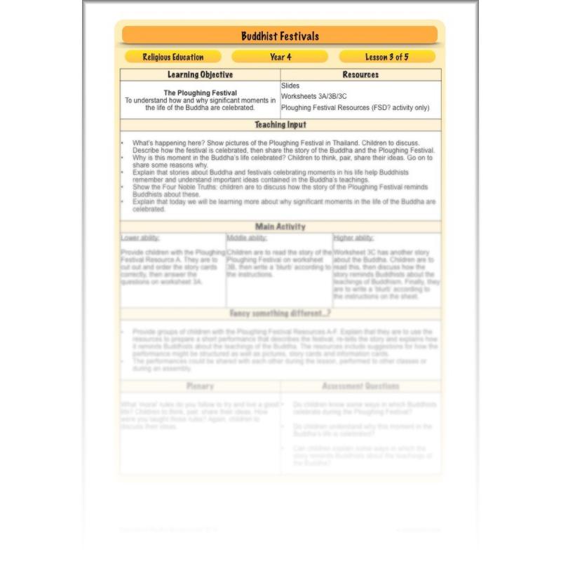 PlanBee Buddhist Festivals and Celebrations: KS2 lesson plans