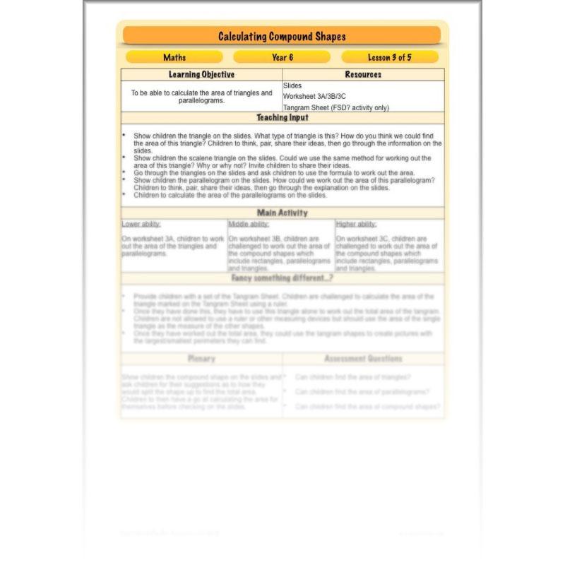 PlanBee Compound Shapes Volume and Area: KS2 Maths