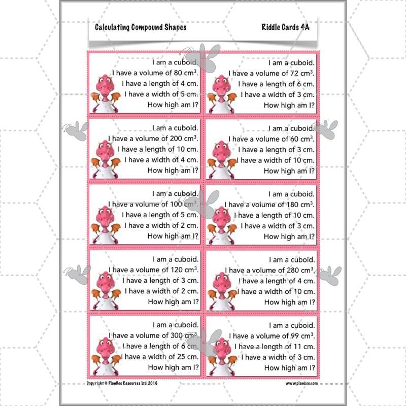 PlanBee Compound Shapes Volume and Area: KS2 Maths