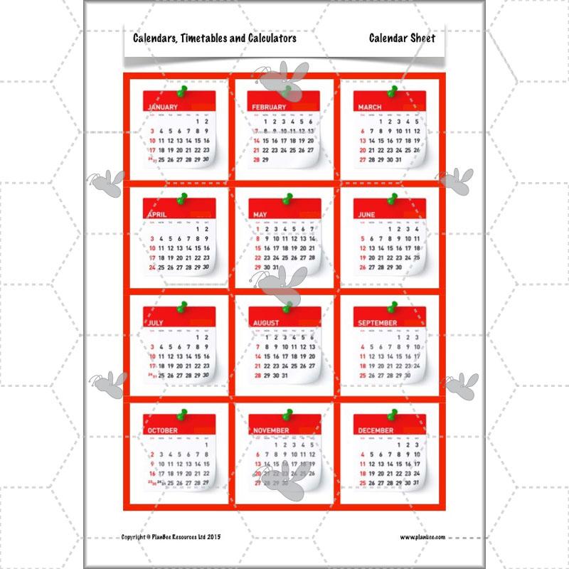 PlanBee Year 5 Time Lessons: Calendars and Timetables KS2