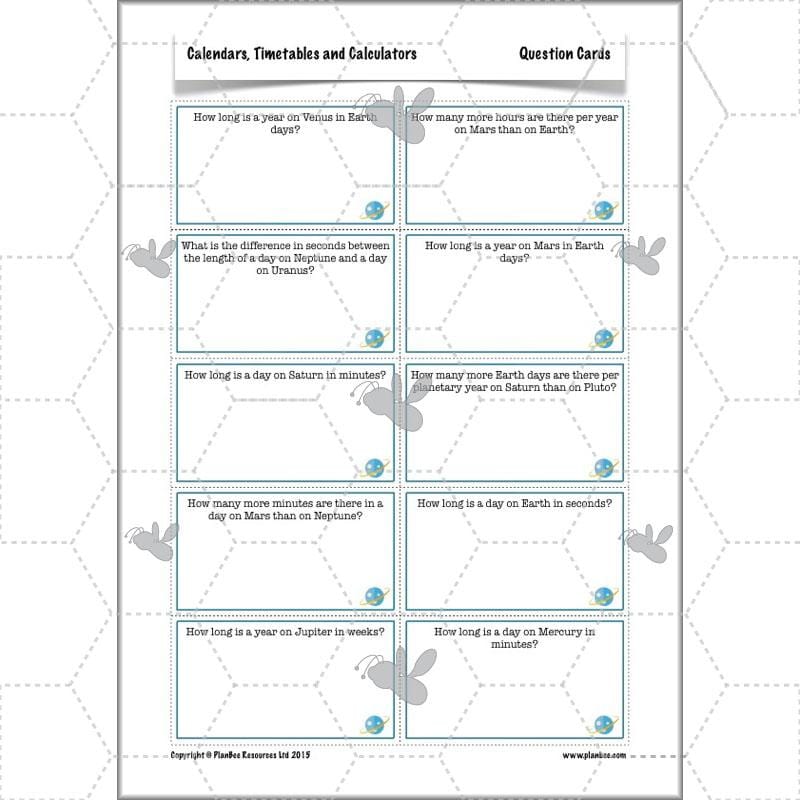 PlanBee Year 5 Time Lessons: Calendars and Timetables KS2