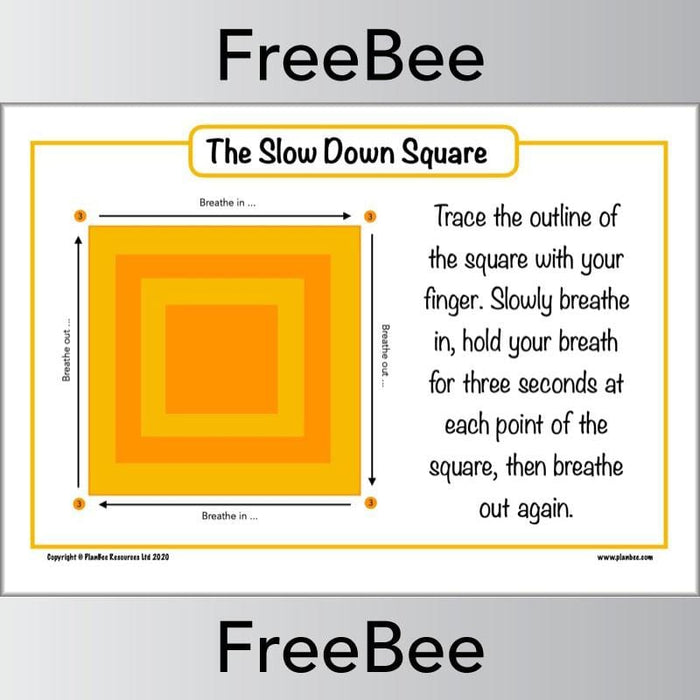 Square Calming Techniques Posters for Kids by PlanBee