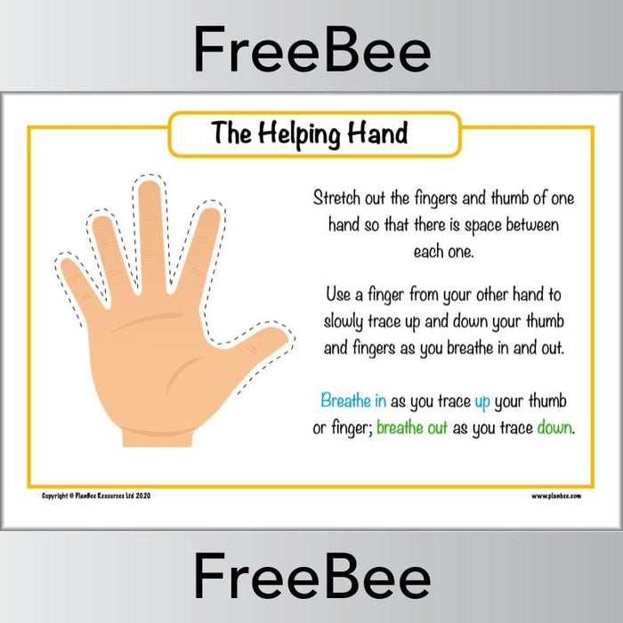 Hand Calming Techniques Posters for Kids by PlanBee