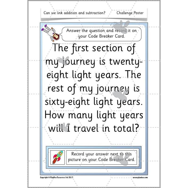 PlanBee Can We Link Addition and Subtraction? KS1 Maths Planning Year 2