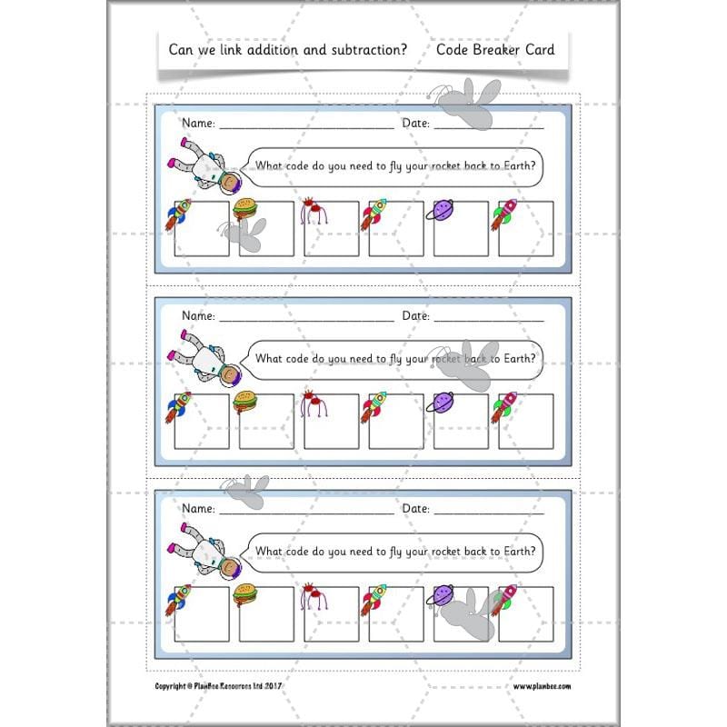 PlanBee Can We Link Addition and Subtraction? KS1 Maths Planning Year 2