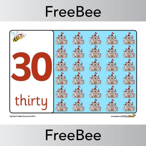 PlanBee FREE castles number line (10-50) | PlanBee FreeBees