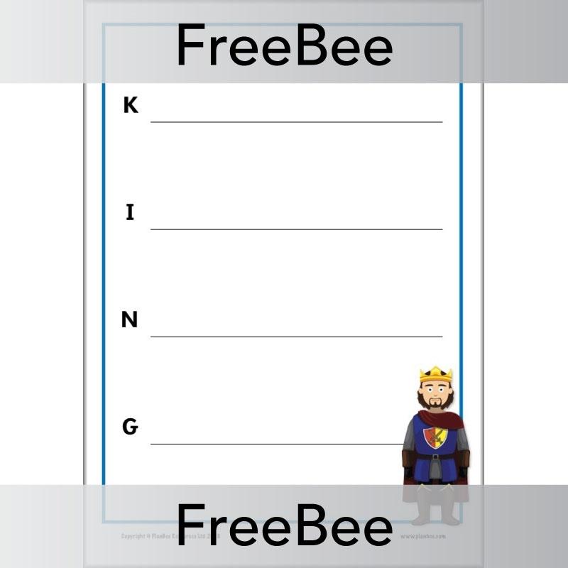 PlanBee Castle Acrostics Poem Template | PlanBee FreeBees