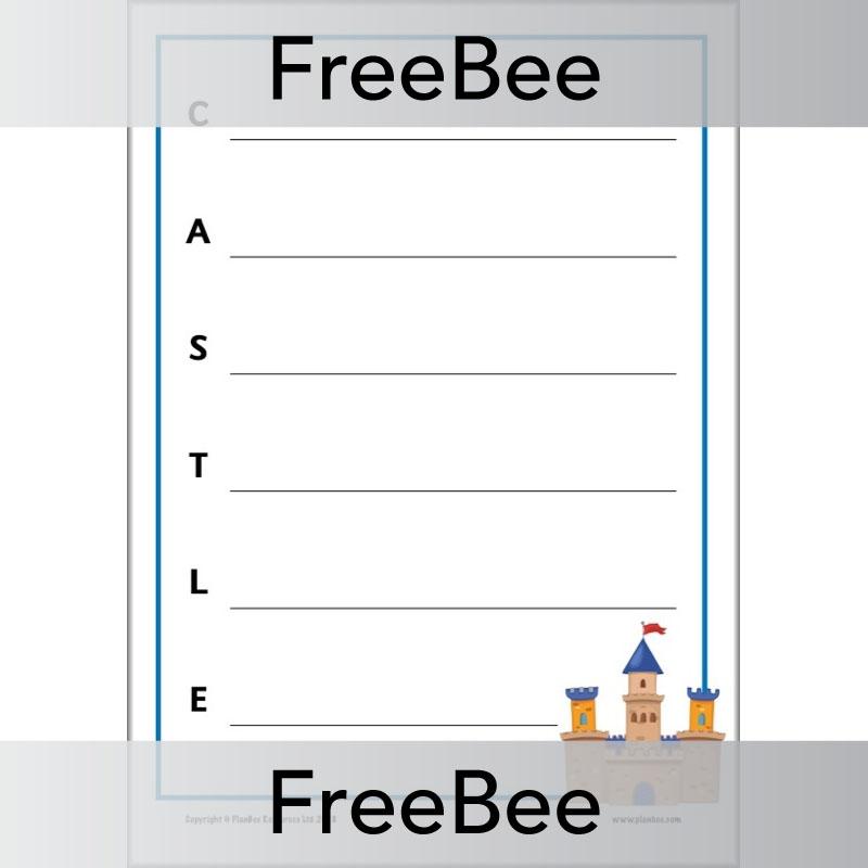 PlanBee Castle Acrostics Poem Template | PlanBee FreeBees