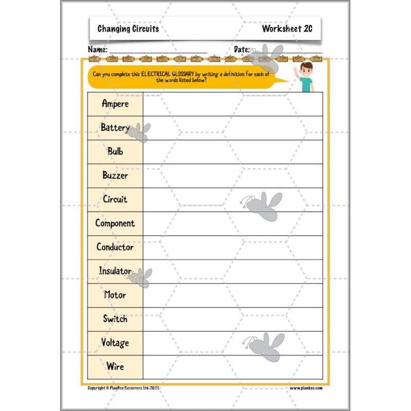 PlanBee Changing Circuits - Electricity Year 6 Lesson Planning