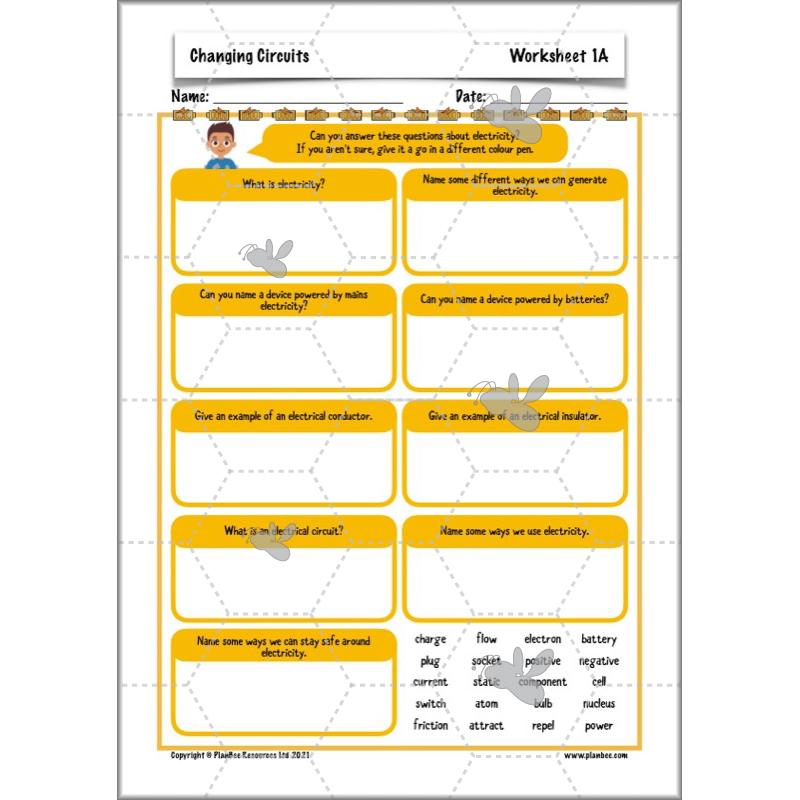 PlanBee Changing Circuits - Electricity Year 6 Lesson Planning