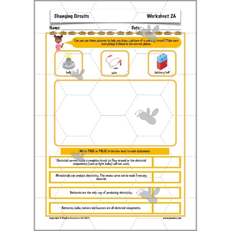 PlanBee Changing Circuits - Electricity Year 6 Lesson Planning
