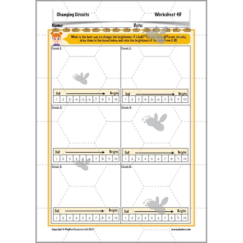 PlanBee Changing Circuits - Electricity Year 6 Lesson Planning