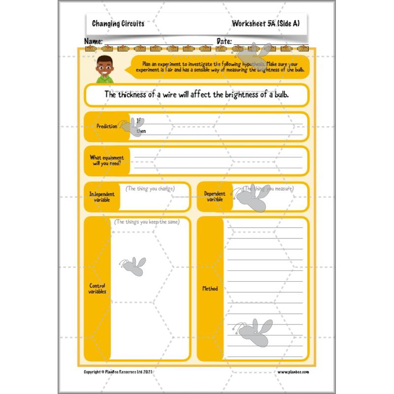 PlanBee Changing Circuits - Electricity Year 6 Lesson Planning
