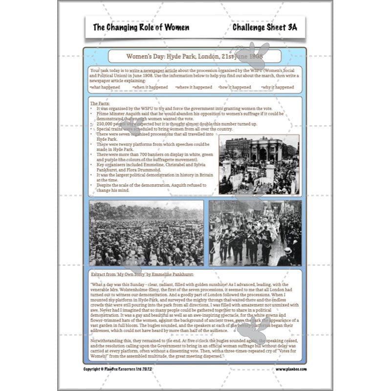 PlanBee The Changing Role of Women KS2 History Resources by PlanBee