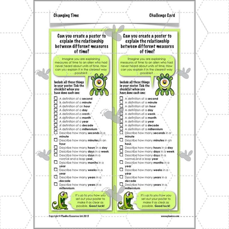 PlanBee Changing Time Year 5 Maths Lesson Planning Pack