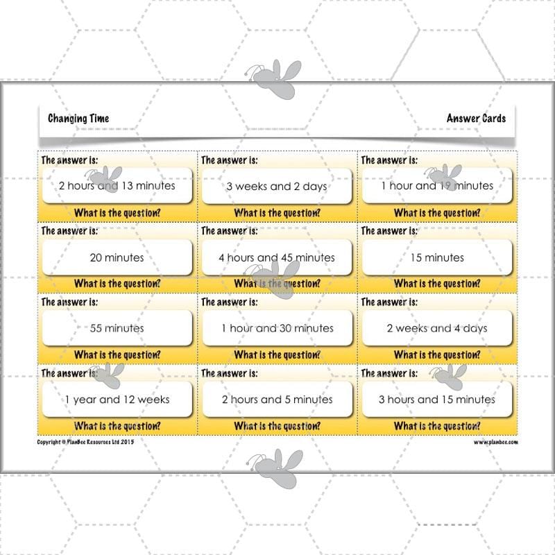 PlanBee Changing Time Year 5 Maths Lesson Planning Pack