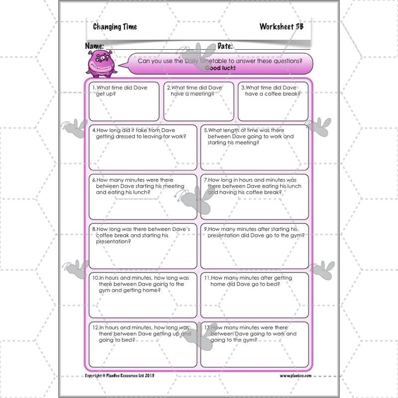PlanBee Changing Time Year 5 Maths Lesson Planning Pack