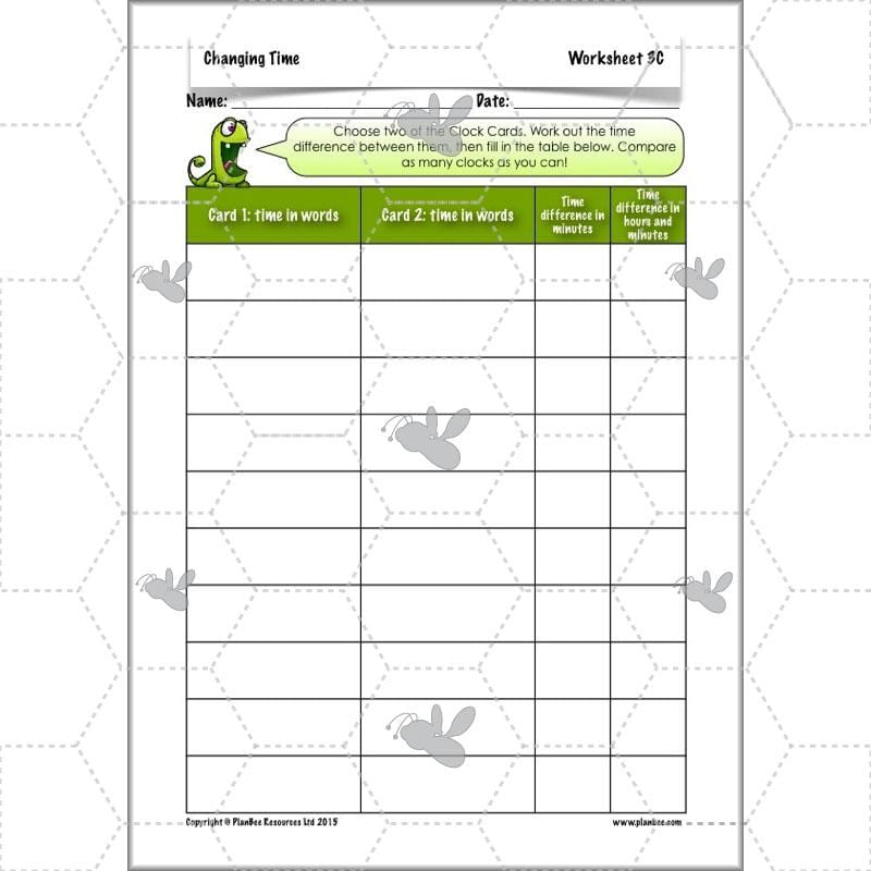 PlanBee Changing Time Year 5 Maths Lesson Planning Pack