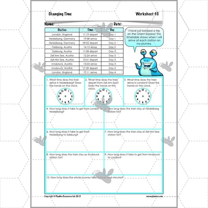 PlanBee Changing Time Year 5 Maths Lesson Planning Pack
