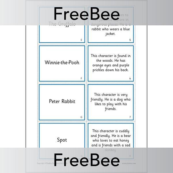 PlanBee Character Descriptions KS1 Cards