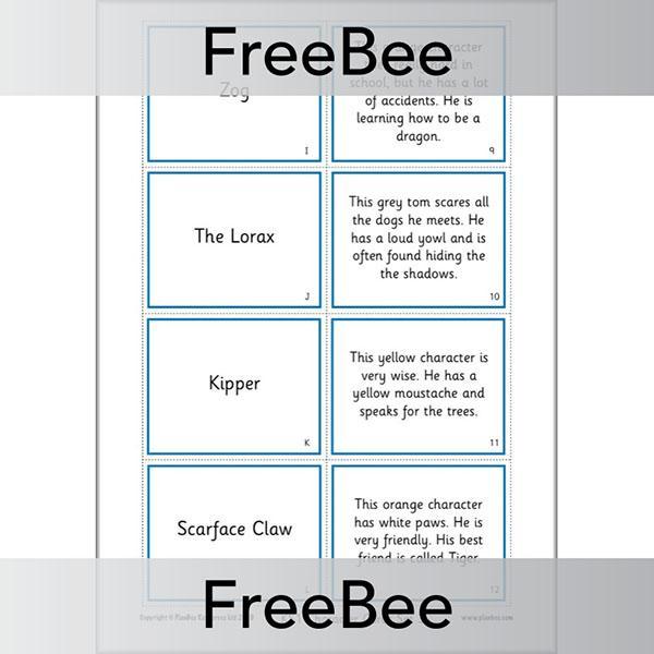 PlanBee Character Descriptions KS1 Cards