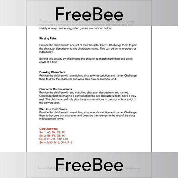 PlanBee Character Descriptions KS1 Cards