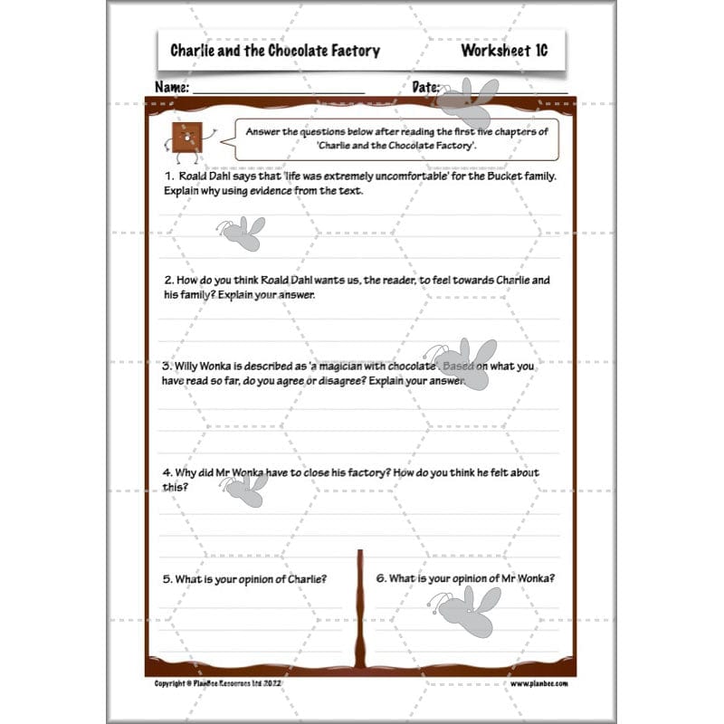 PlanBee Charlie and the Chocolate Factory Resources KS2 Pack | PlanBee