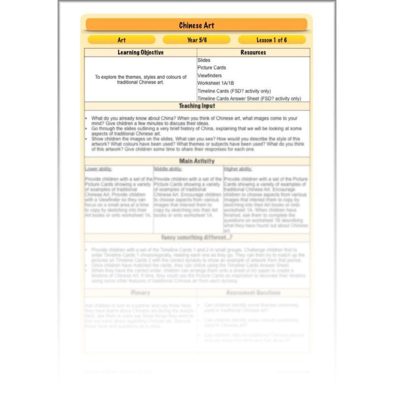 PlanBee Chinese Art KS2 Lesson Plans and Resources by PlanBee