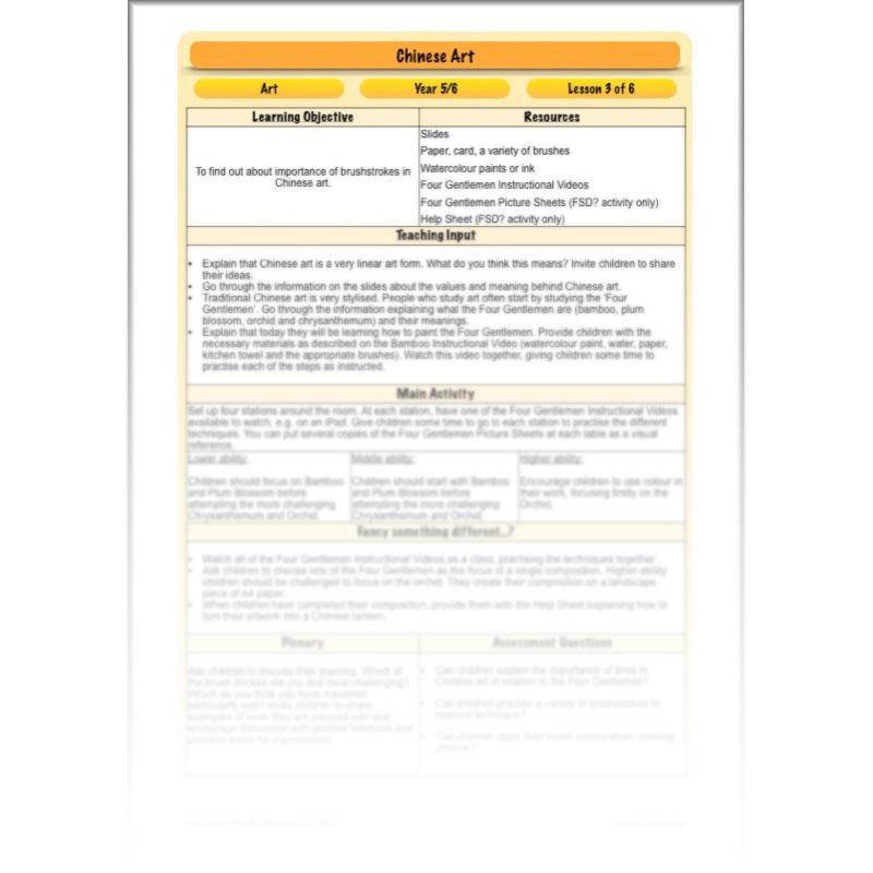 PlanBee Chinese Art KS2 Lesson Plans and Resources by PlanBee