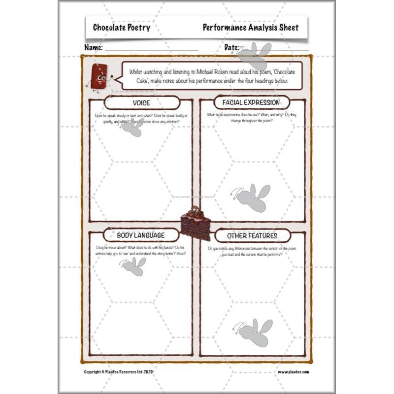 PlanBee Chocolate Poetry KS2 | Poetry Year 4