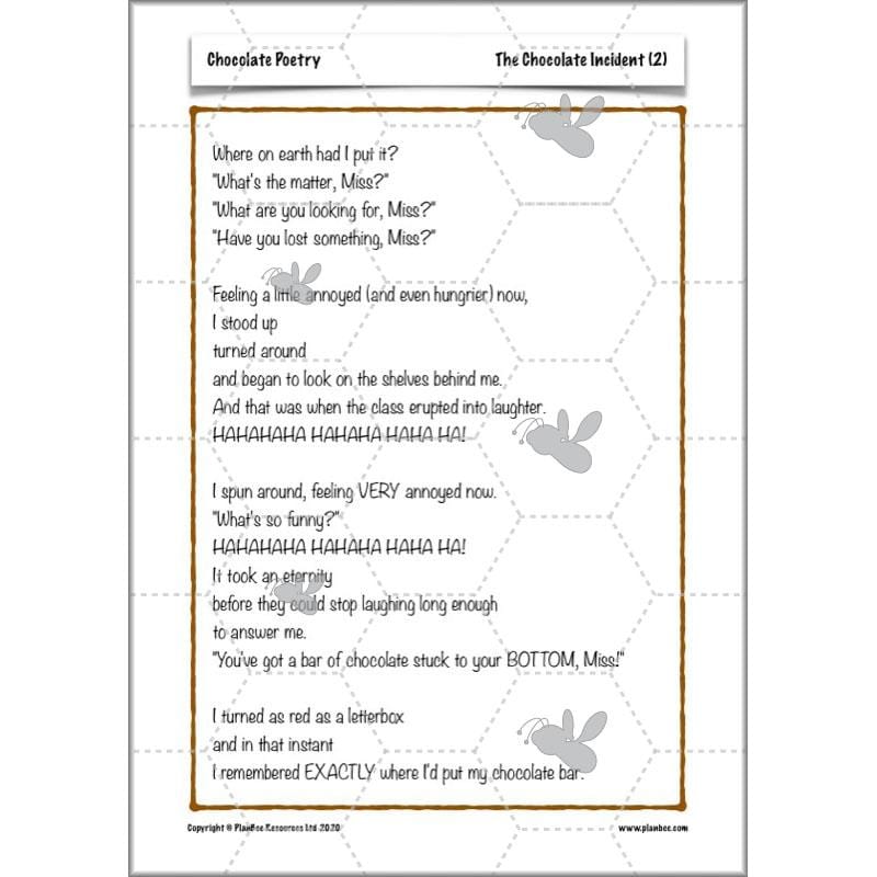 PlanBee Chocolate Poetry KS2 | Poetry Year 4