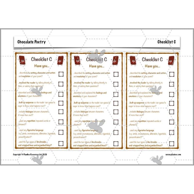 PlanBee Chocolate Poetry KS2 | Poetry Year 4