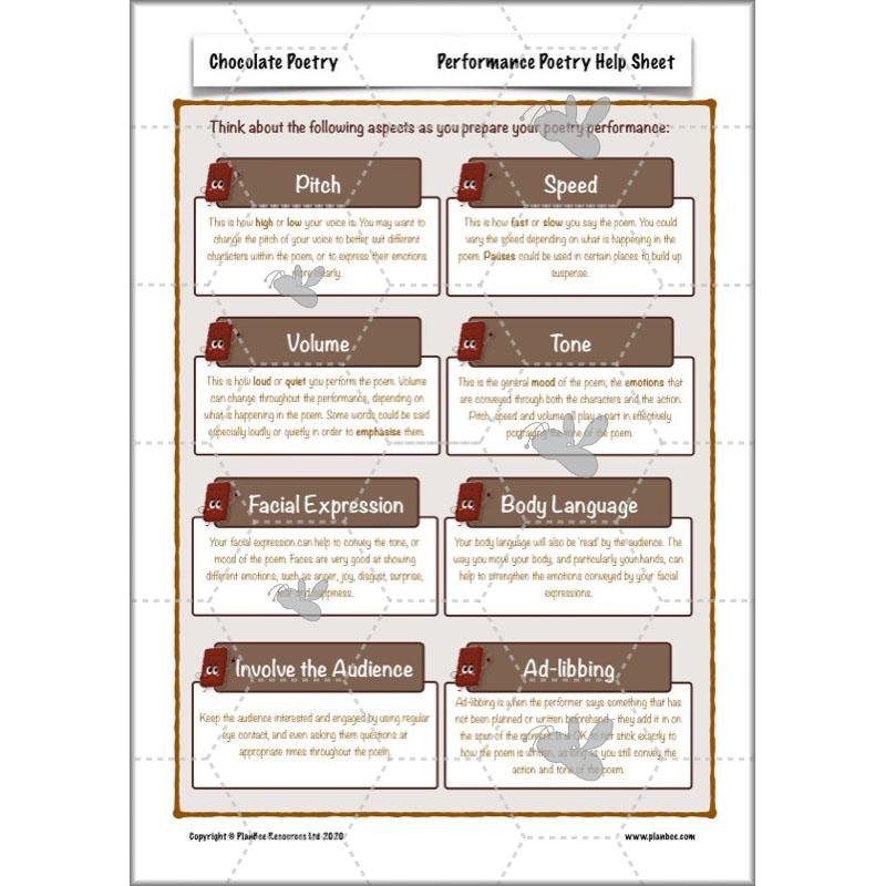PlanBee Chocolate Poetry KS2 | Poetry Year 4