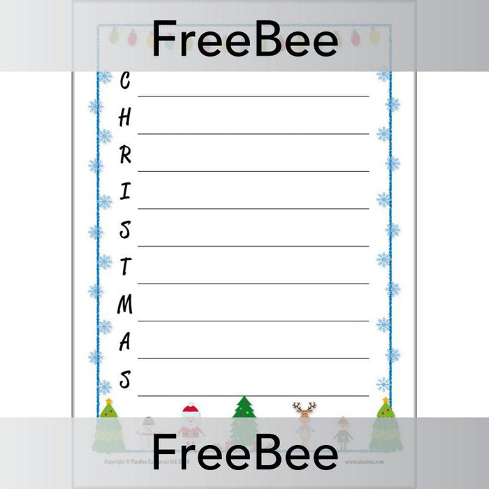 FREE Christmas Advent Activities for Kids Acrostic poem template by PlanBee