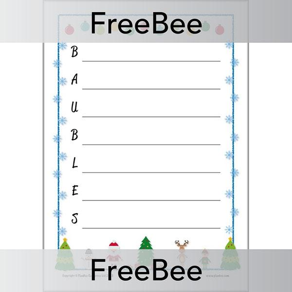PlanBee Free Christmas acrostic poem templates for children | PlanBee