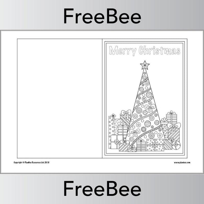 Christmas tree and present card templates free downloads for children by PlanBee