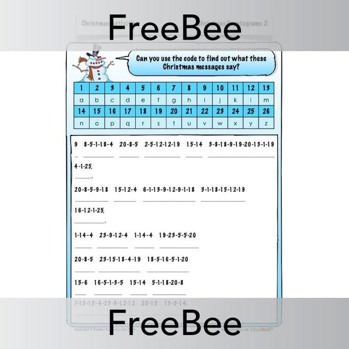 PlanBee Christmas Code Breakers | PlanBee FreeBees