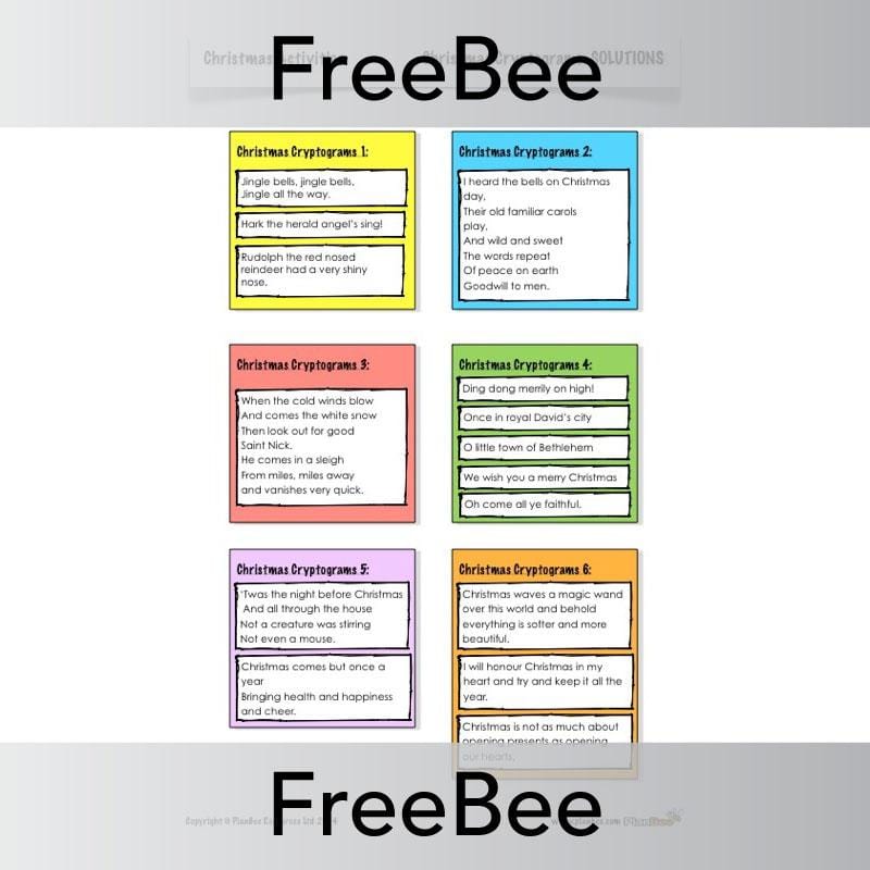 PlanBee Christmas Code Breakers | PlanBee FreeBees