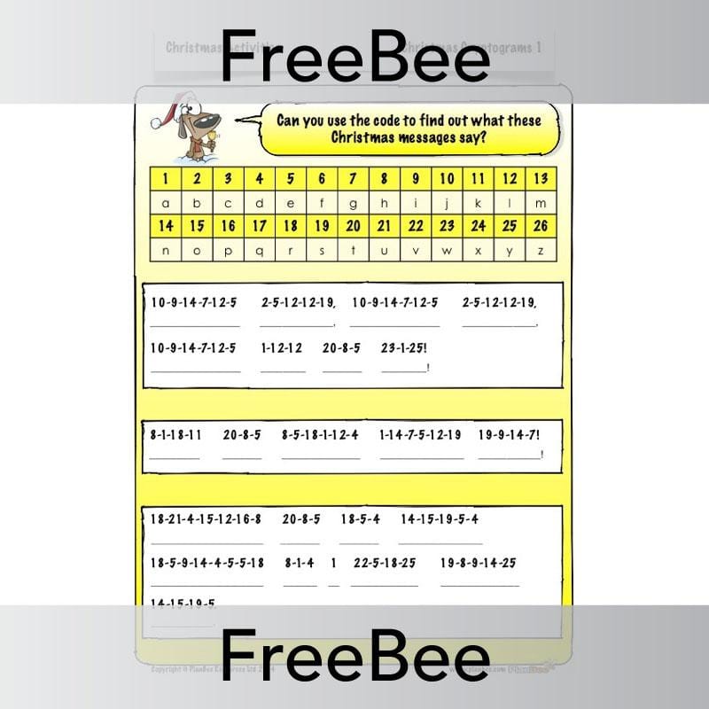 PlanBee Christmas Code Breakers | PlanBee FreeBees