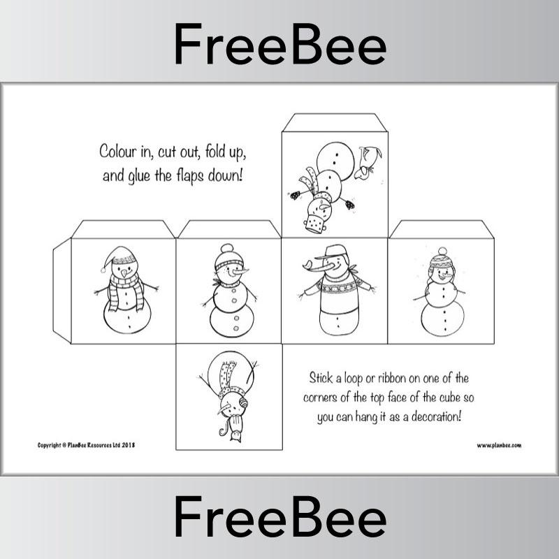 Free Cube Paper Christmas Decoration Templates by PlanBee